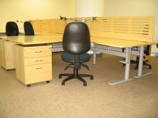  Polished Dividing Screens And Workstations On Grey Metal Base